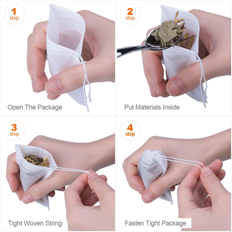 Disposable Empty Tea Bags Filter Bags for Loose Tea 100 PCS 3.54"X 2.75" Hheat Seal Tea Bag Filter Paper 1 Cup Capacity for 10 g