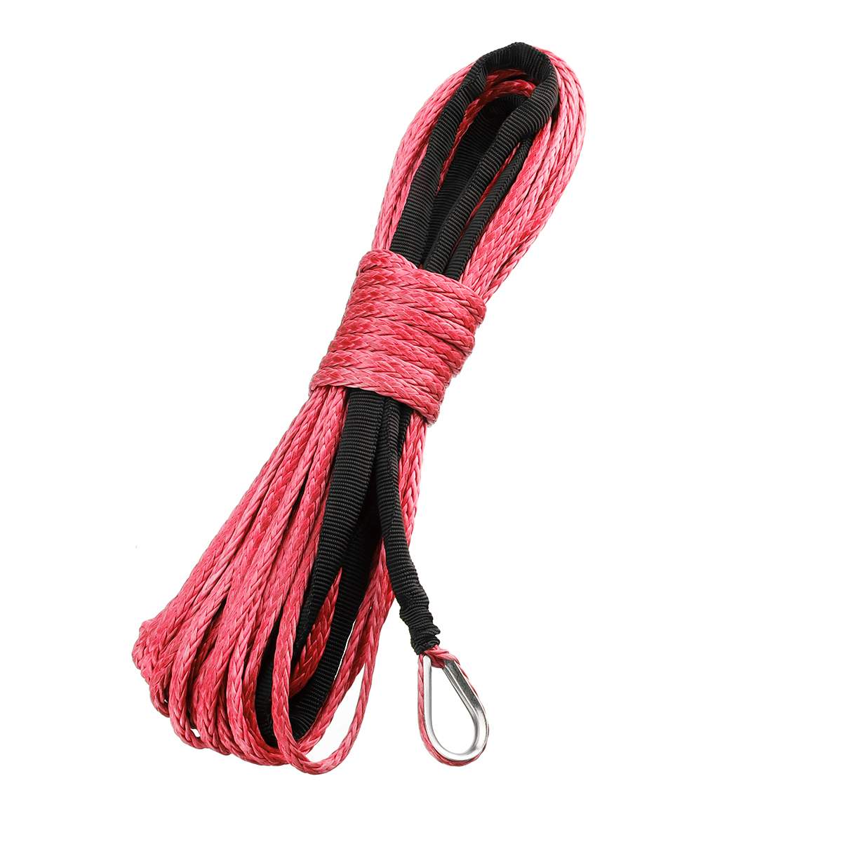 Autoleader 3/16'' x 50' Synthetic Fiber Winch Line Cable Rope 7700+ LBs + Sheath For ATV UTV 5.5mm*15m Synthetic
