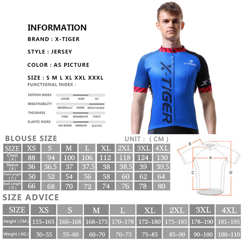 X-TIGER Pro Cycling Jersey Racing Bike Clothing MTB Bicycle Clothes Summer Cycling Clothing Hombre Maillot Ropa Ciclismo