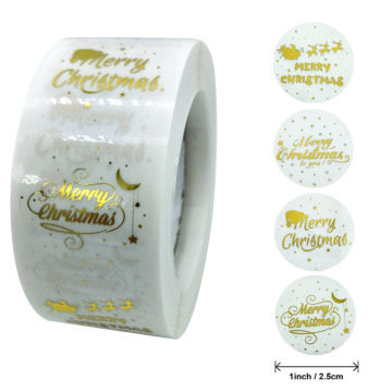100-500 Pcs Golden Font Merry Christmas Sticker Thank You Sticker Seal Label For Envelope Gift Wrapping Scrapbook 1 Inch