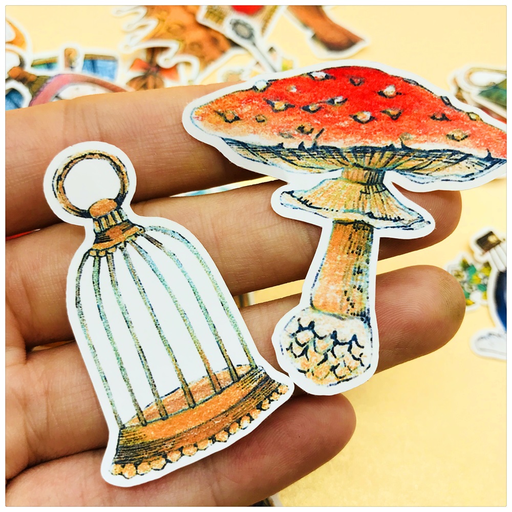35Pcs/Bag Vintage Cartoon Rabbit Mushroom Swallow Sticker DIY Craft Scrapbooking Album Junk Journal Planner Decorative Stickers