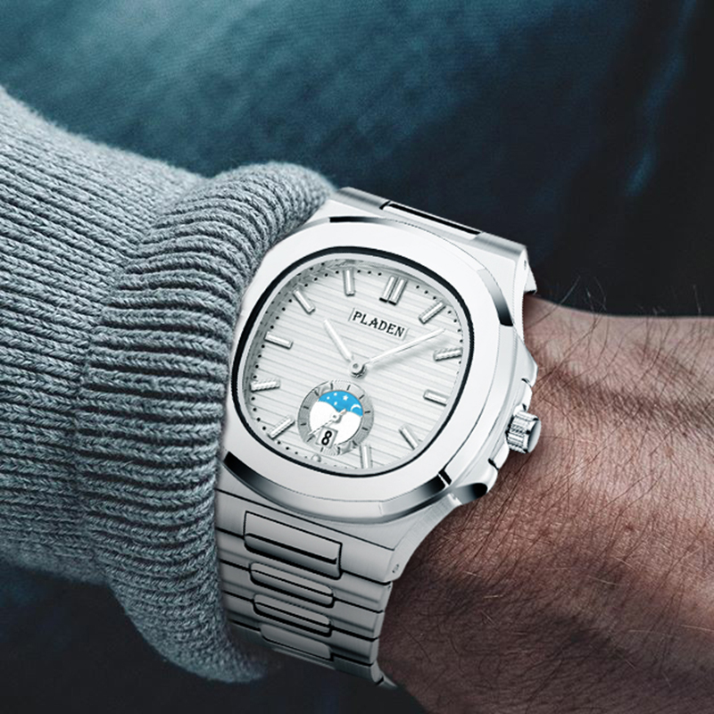 Classic PP NAUTILUS 5711 Designer Stainless Steel Patek Mens Watches Top Brand Luxury Watch Chronograph White Quartz Wristwatch