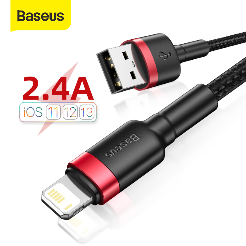 Baseus 2.4A Fast Charging Cable for iPhone 11 Pro Max Xs X USB Cable for iPhone 7 8 Plus Charger Cable USB Data Cord