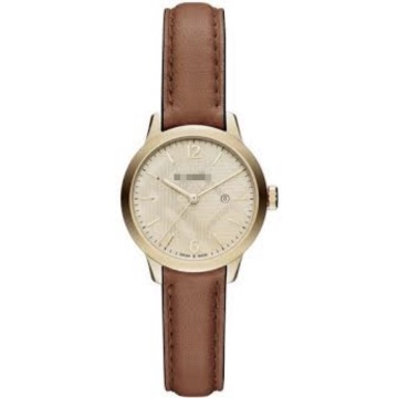 BU10101 British Classic Check Texture Quartz Watch Matte Polished Stainless Steel Unisex Thin Leather Strap Daily Business Wrist