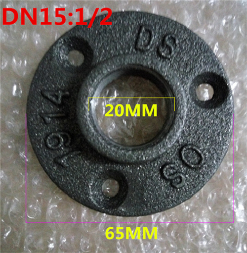 4PCS/LOT G1/2" DN15/20 Iron Cast Flange Casting Antique Flanges Base Bracket Tube Pipe Loft Industrial Style cast iron flanges