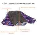 [simfamily] 10PCS Reusable Pads Bamboo Charcoal Sanitary Pads Regular Flow Menstrual Pads Washable Panty Liner Cloth Pads