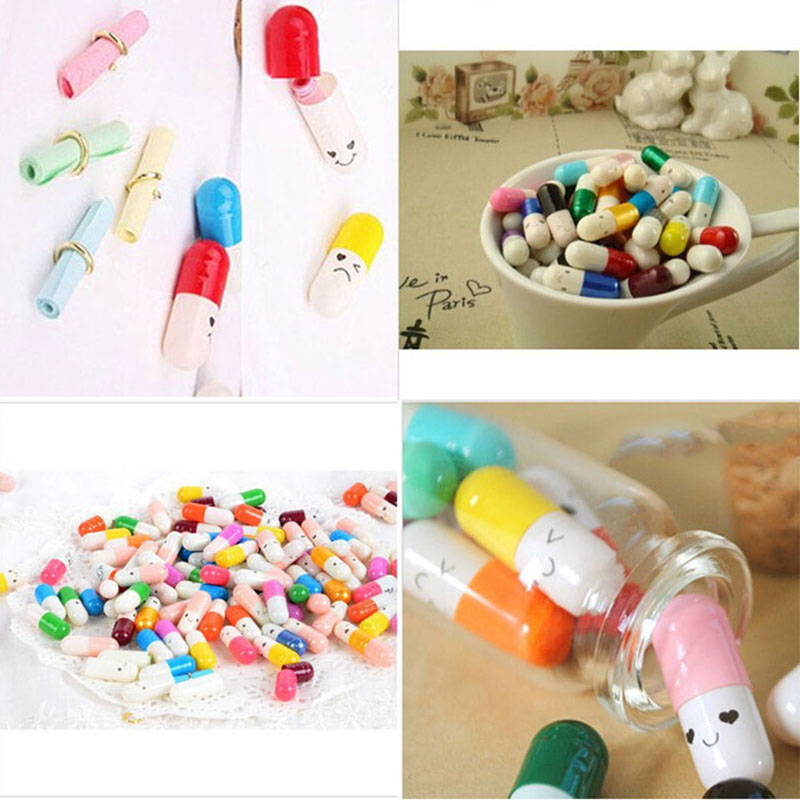 50pcs creative love pills capsules in Lucky bottle letterhead stationery paper for gift