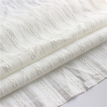 White Cloth Cotton Jacquard Fabric Pastoral Small Fresh Shirt Skirt Fabric Wear