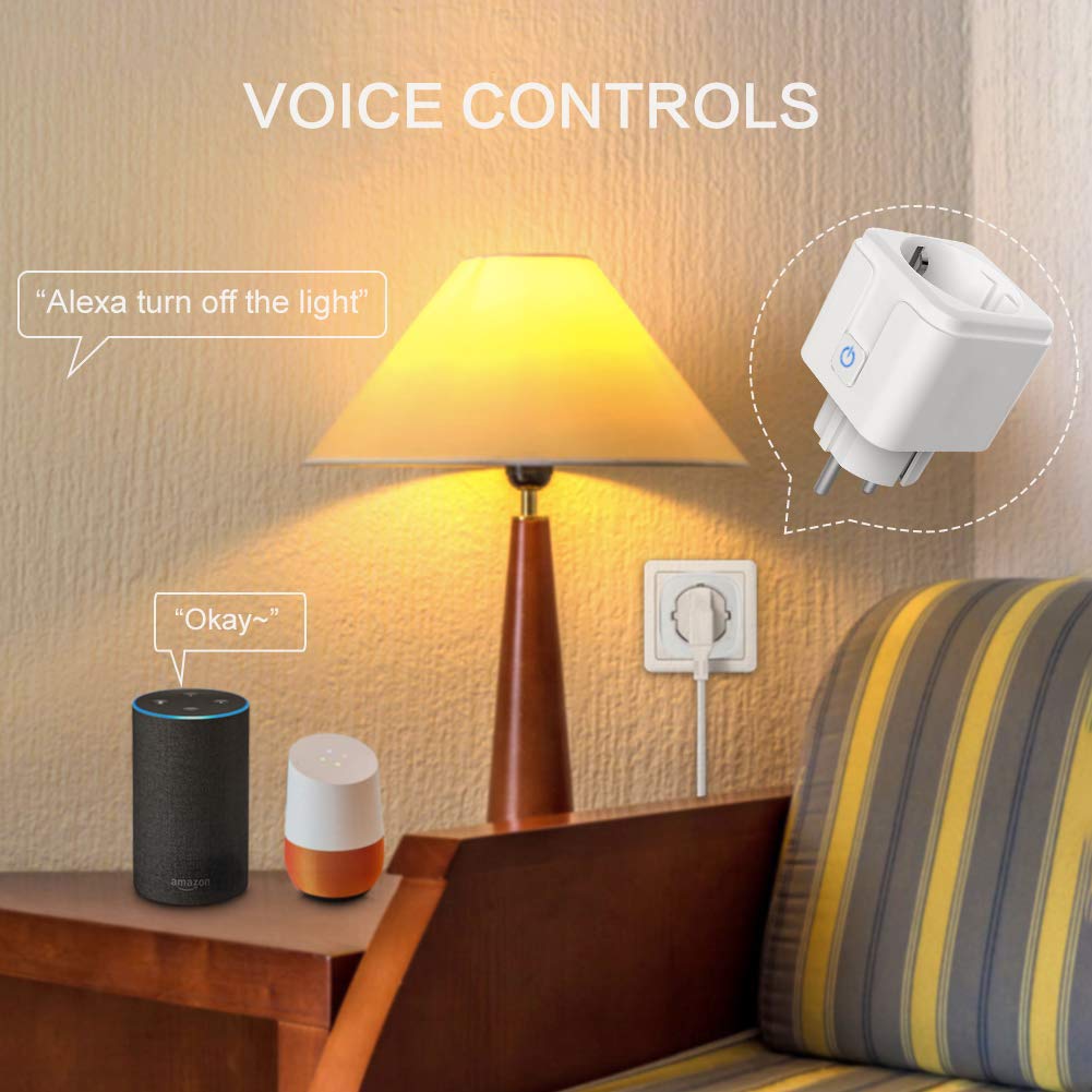 Smart WiFi Plug Adaptor Remote Voice Control Power Monitor Socket 16A Outlet Timing Function work with Alexa Google Home Tuya