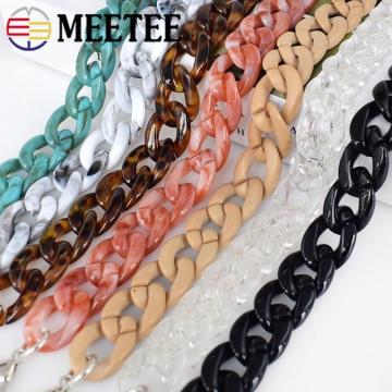 Meetee 60/120cm Acrylic Resin Plastic Handbag Chain Adjustable Detachable Replacement Bags Shoulder Strap Cloth Belt Accessory