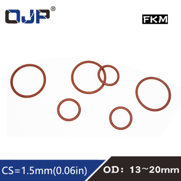 5PCS/lot Rubber Ring Brown FKM O ring Seal CS:1.5mm OD13/14/15/16/17/18/19/20mm Rubber O-Ring Seal Oil Gasket Washer