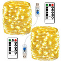 USB LED String Light Remote Control 20M 200LED Fairy String Light Copper Wire for Wedding Christmas Holiday Decor lamp