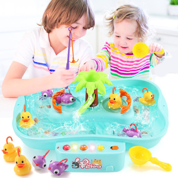 Kids House Play Game Fishing Toys Set With Sound And Light Electricwater Cycle Fishing Game Funny Classic Toys For Children Gift