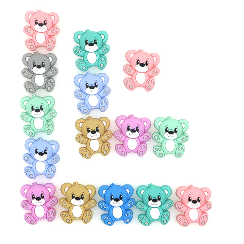 kovict 10pc/lot Mini bear Silicone Beads Baby Dummy Cartoon Pacifier Toy Accessories