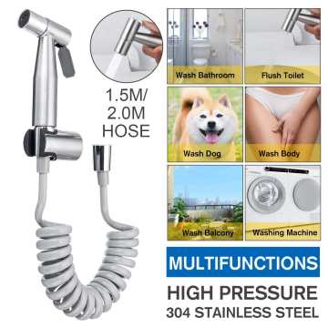 Plastic Handheld Portable Diaper Bidet Set Shattaf Sprayer Toilet Shower Head Nozzle with Hose Home Bathroom Accessories