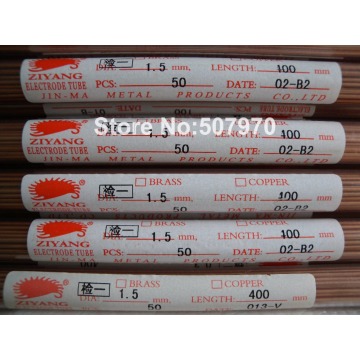 Ziyang Copper Electrode Tube OD1.5*400mm Multi 4 Hole for EDM Drilling Machine