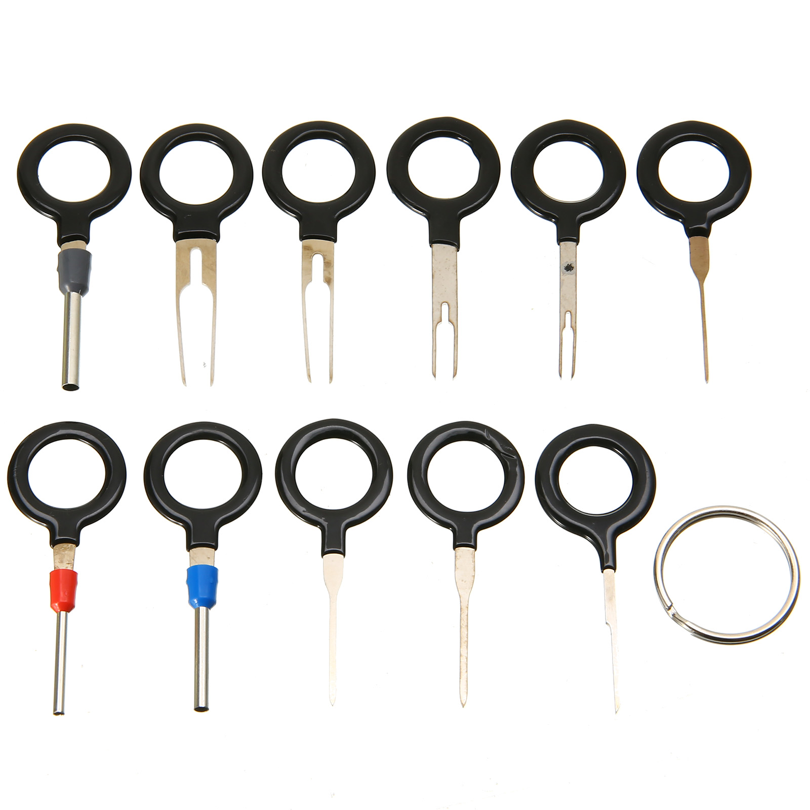 11pcs/set Terminal Removal Tool Key Pin Wire Crimp Connector Pin Extractor Kit Car Electrical Key Tools