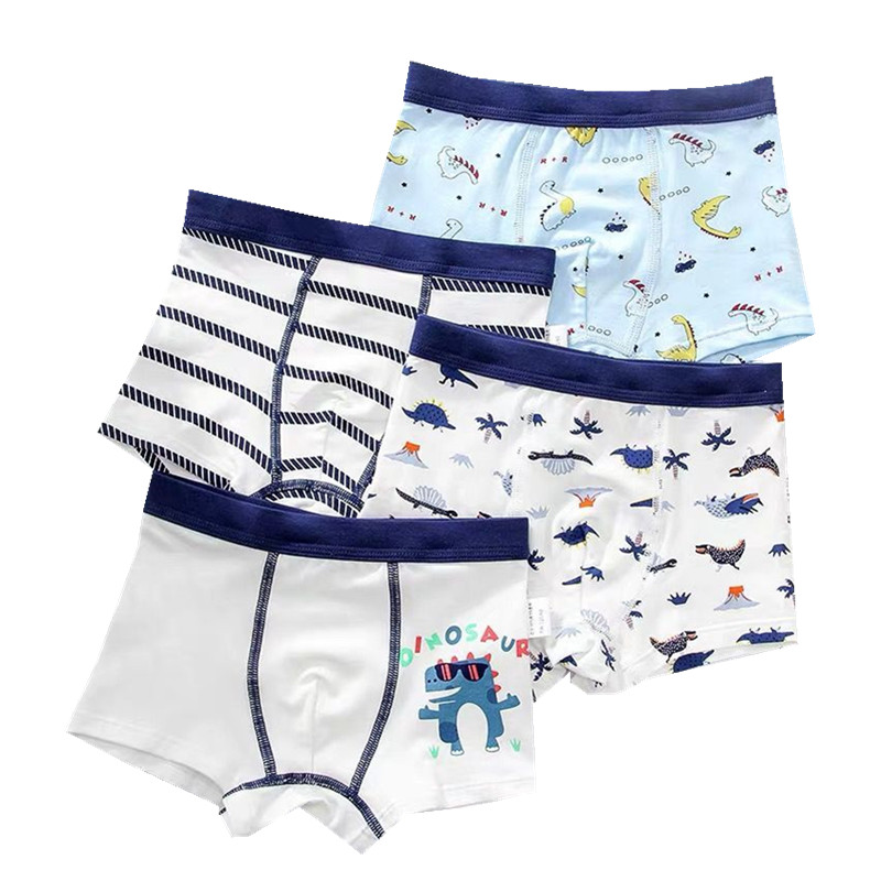 4Pcs/Lot Cotton Kids Underwear Boxer Baby Children Panties Briefs for Boy Teenager Underpants 2-12Y