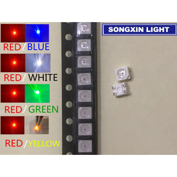 20pcs 3528 SMD LED Bi-Color Red-Blue RED / Yellow / Green / White /Blue Green LEDs NEW 1/35 model train railway modeling PLCC-4