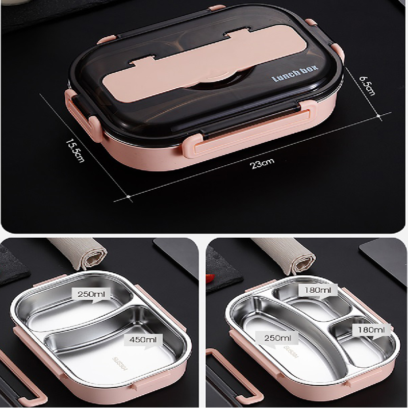 ONEUP Portable 304 Stainless Steel Lunch Box 2020 New Hot Japanese Style Compartment Bento Box Kitchen Leakproof Food Container