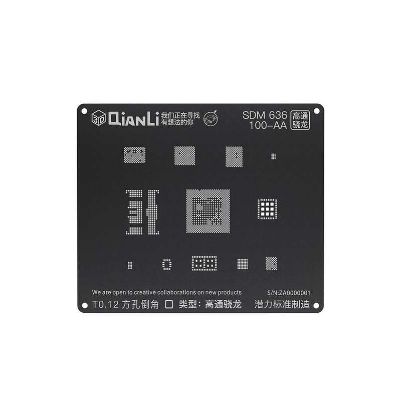 QIANLI iBlack 3D BGA Reballing Stencil for Kirin 655 659 MSM8996 SDM660 SDM636 MT6582 PM8996 PMI8996 PM660 eMMC BGA 221 153 162