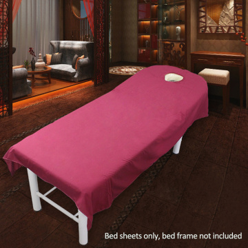 Cosmetic Salon Sheets SPA Massage Treatment Bed Table Cover Sheets with Hole 9 Colors to Choose