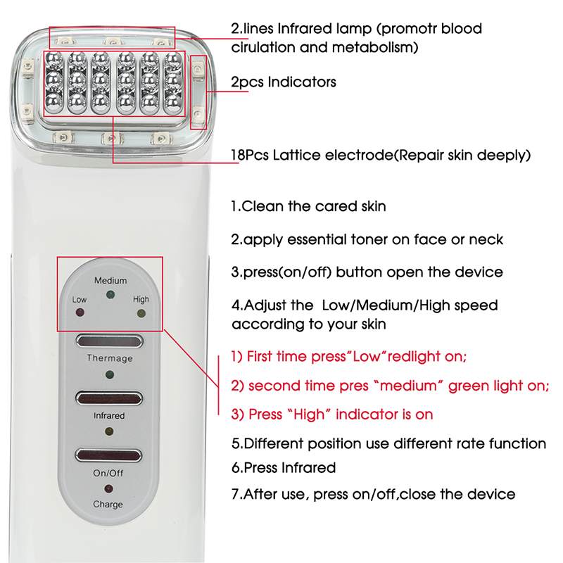 RF Radio Frequency Skin Tightening Machine Skin Rejuvenation Care Anti-aging Home Beauty Device Spa Facial Massager Equipment