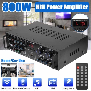 AV-6060BT Home HIFI Digital Amplifier Bluetooth 5.0 Audio Power 800W Car Stereo Amplifier Karaoke Professional Amp Subwoofer