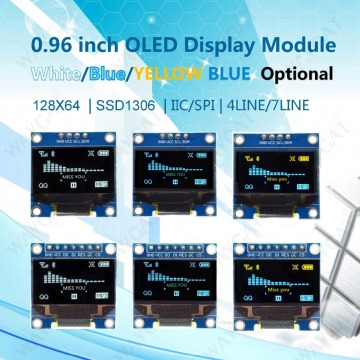 WAVGAT Blue White color 128X64 Yellow Blue OLED LCD LED Display Module For Arduino 0.96 inch I2C IIC Serial new original