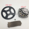 Mini Moto 47cc 49cc Drive System 25H OR T8F Chain with Gear Box And Rear Sprocket Fit Mini Moto Pocket Bike