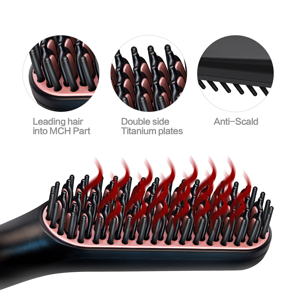 Men Beard Straightener Hot Heating Comb Hair Straightener Brush Mutifunctional Hair Comb Smoothing Iron Hair Straightening Brush