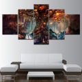 Forest Fantasy Luminous Painting 4 Piece Style Picture Canvas Printing Type Modern Home Decor Wall Artwork Poster Framework