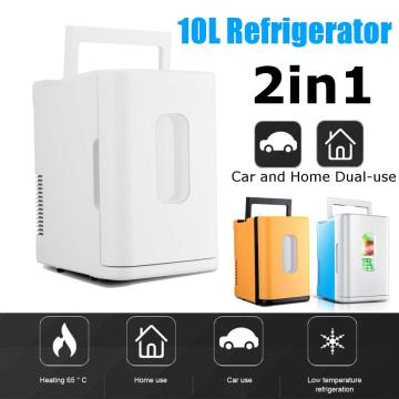 Mini 10L Car Home Use Mini Refrigerator Cooler Warmer Dual-use Fridge Box Temperature Control 12V/220V Dormitory