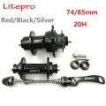 LITEPRO 74mm 85mm 20 Hole V Brake Bearing Hubs 14/16 inch Folding Bicycle Hub Front Rear Hubset 9T Freewheel Black-Silver-Red