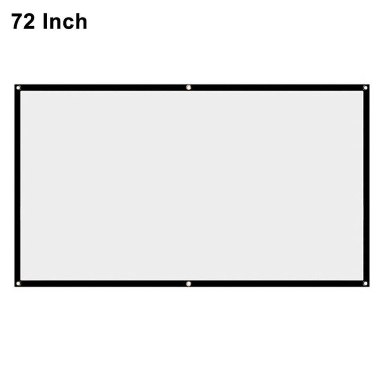 16:9 Foldable Projection Screen Portable White Projector Curtain 60/72/84/100\" N84A