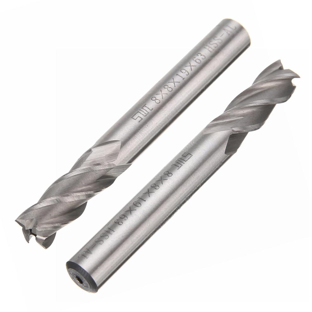 HSS-AL Straight Shank 4 Flute Tough Metal End Processing Mill Cutter Drill Bit For Wood Carbide Router Tool 4/6/8/10/12mm