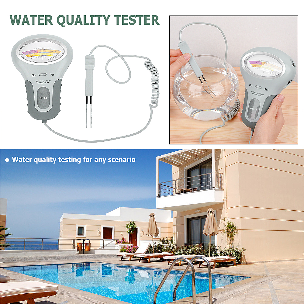 CL2 Tester 2 In 1 Water Quality PH & Chlorine PC-101 Level Portable Digital PH Meter Pool Spa Analytical Instruments