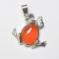 Natural Green Malachite/Crystal/Sandstone/Lapis/Carnelian/Opal Stone GEM Pendant Frog Animal Jewelry 1PCS S3084-S3094