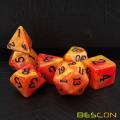 Bescon Magical Stone Dice Set Series, 7pcs Polyhedral RPG Dice Set Aura Stone, Tinbox Set