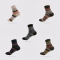 5Pairs/Set Men Socks Winter Warm Thicken Wool Men Boys Socks Ethnic Style Small Grid Casual Sports Socks Clothing Accessories