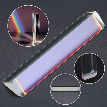 New Triangular Prism Optical Glass Triple Physics Refractor Teaching Light Spectrum Educational Teaching Tool High Quality Glass