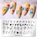 NICOLE DIARY Nail Art Leaf Flower Stamping Plates Dragon Snake Leopard Nail Art Stamp Templates Printing Stencil Tool