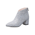 New Fashion Bling Ladies High Heels Pointed Toe Women Shoes Woman Casual Party Wedding Autumn Silver Ankle Boots