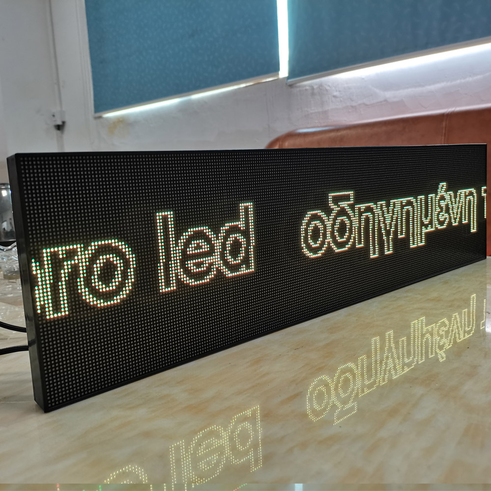 LED Sign Billboard word display digital signage indicator Rolling subtitle Multi show Phone WiFi Update program 64*16cm