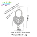 Juya 100% Handmade Zircon Insert Jewelry Findings Gold Heart Locket Connectors Accessoris For Women Jewelry Making