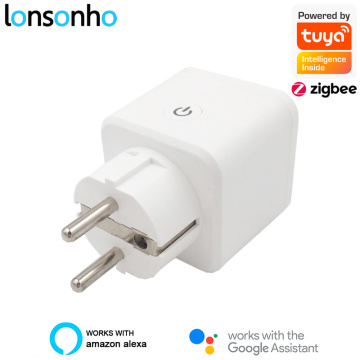 Lonsonho Tuya ZigBee Smart Plug EU 16A Power Monitor Timer Socket Smart Home Wireless Compatible Alexa Google Home Assistant