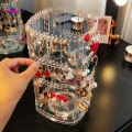 Earring Holder Jewelry Organizer Storage Box Necklace Display Stand Jewelry Hanger Rotating Earring Holder Plastic Box Assemble