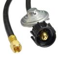 Universal QCC1 Low Pressure Propane Regulator Grill Replacement with 12 ft hose for Most LP Gas Grill, Heater and Fire Pit Table
