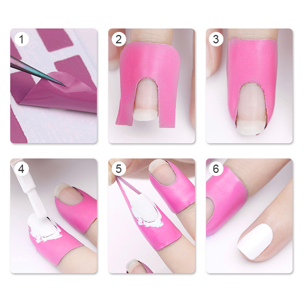 10Pcs Creative U-shape Spill-proof Nail Polish Varnish Protector Stickers Holder Tool Durable Manicure Tool Finger Cover
