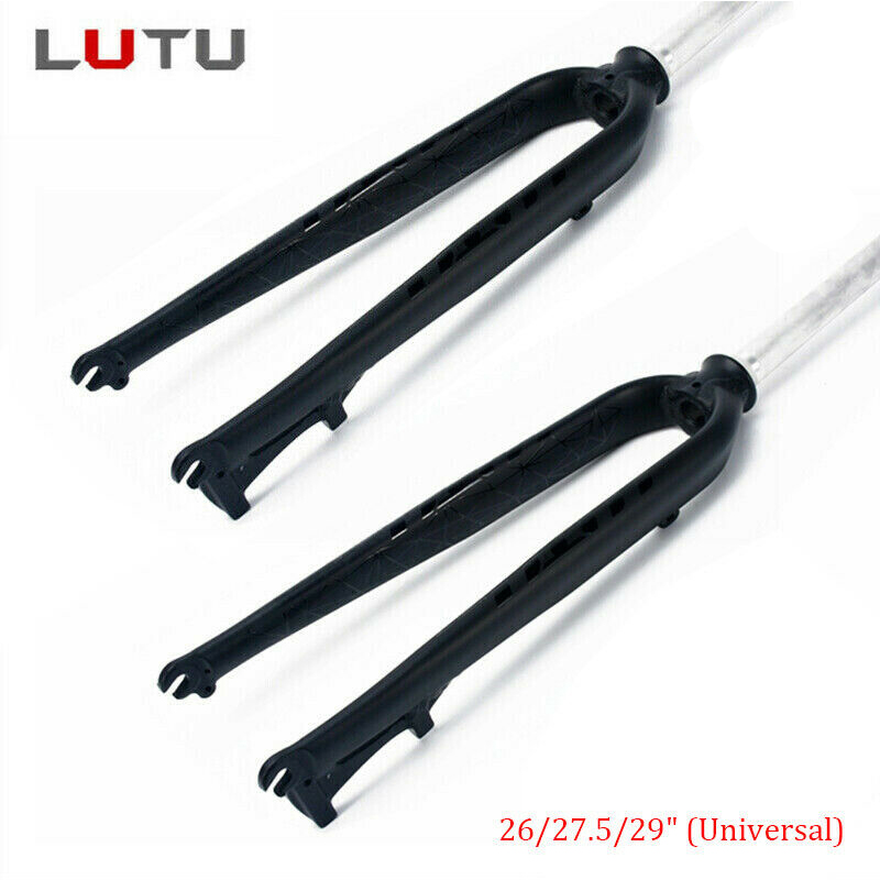 LUTU Rigid Fork 26/27.5/29" Mountain Bike Forks Straight Tube Aluminum MTB Bike 1-1/8" Threadless brake forks